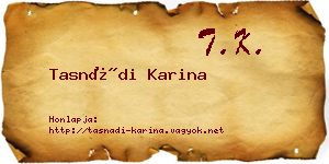 Tasnádi Karina névjegykártya